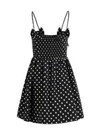 Mini Dress Polka-Dot Satin Black