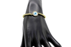 Evil Eye Brass Circle Charm Bracelet Men Women