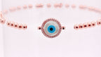 Evil Eye Brass Circle Charm Bracelet Men Women