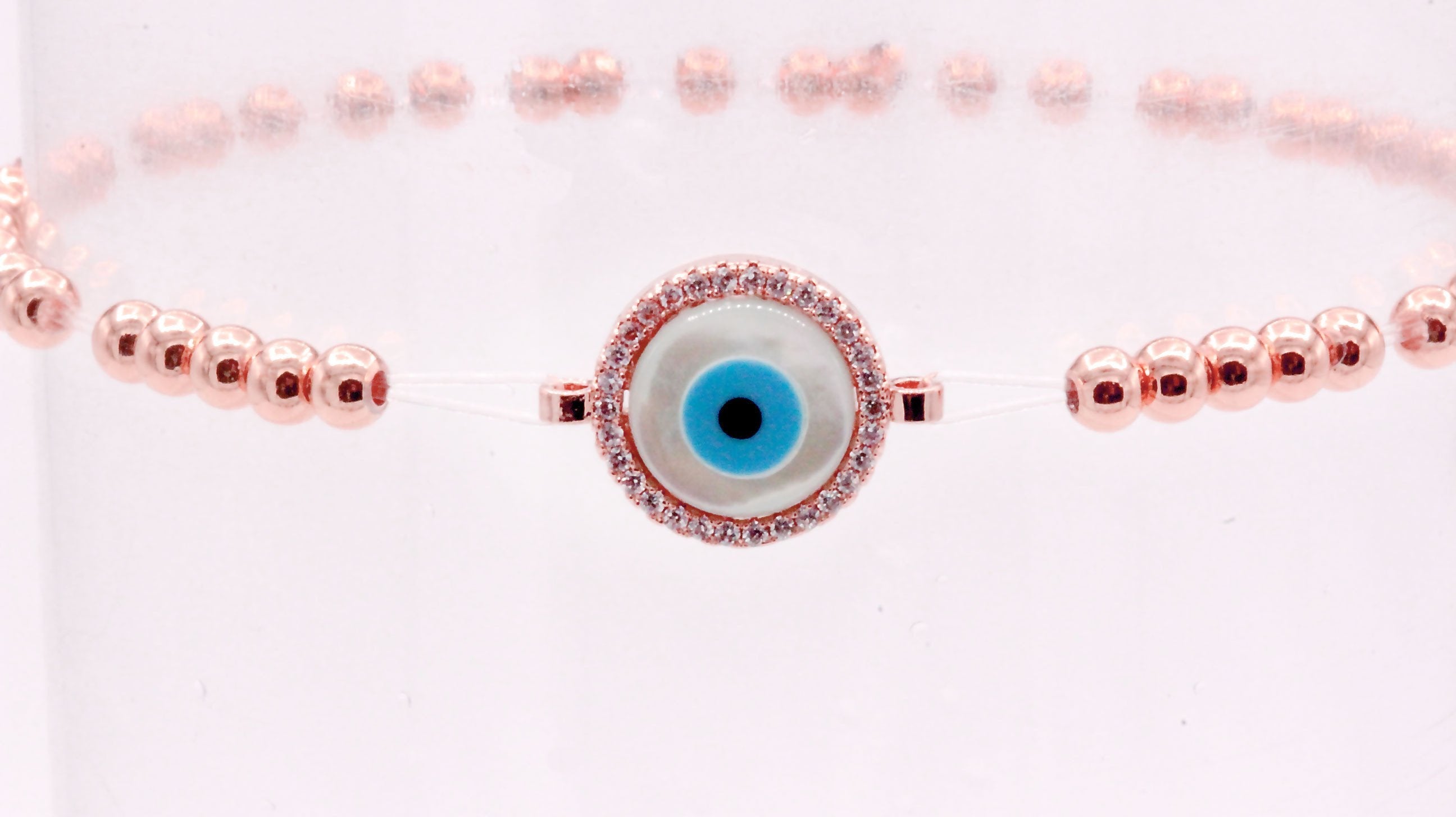 Evil Eye Brass Circle Charm Bracelet Men Women