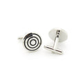 Silvertone Round Cuff Links With Jewelry Box