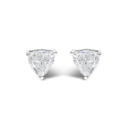 14K White Gold 1/2 Cttw Lab Grown Trillion Cut Solitaire Diamond Stud Earrings