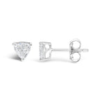 14K White Gold 1/2 Cttw Lab Grown Trillion Cut Solitaire Diamond Stud Earrings