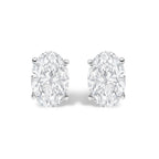 14K White Gold 1.00 Cttw Lab Grown Oval Solitaire Diamond Stud Earrings