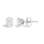 14K White Gold 1.00 Cttw Lab Grown Oval Solitaire Diamond Stud Earrings