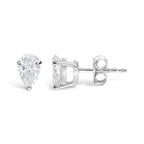 14K White Gold 1.00 Cttw Lab Grown Pear Shaped Solitaire Diamond Stud Earrings