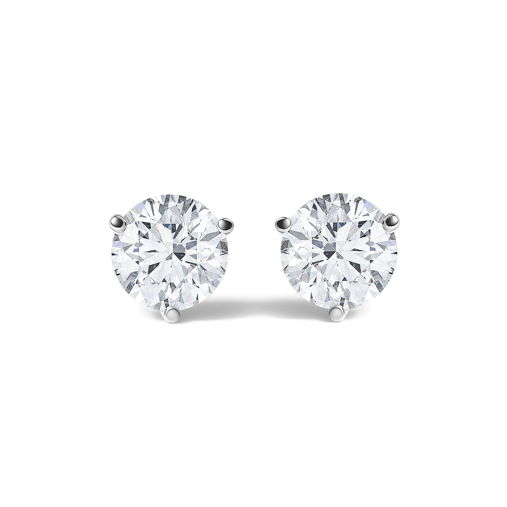14K White Gold 1.00 Cttw Lab Grown Diamond Martini Set Round Solitaire Stud Earrings