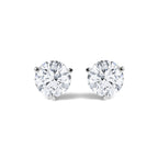 14K White Gold 1.00 Cttw Lab Grown Diamond Martini Set Round Solitaire Stud Earrings