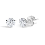 14K White Gold 1.00 Cttw Lab Grown Diamond Martini Set Round Solitaire Stud Earrings