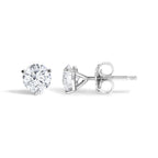 14K White Gold 1.00 Cttw Lab Grown Diamond Martini Set Round Solitaire Stud Earrings