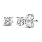 14K White Gold 1/2 Cttw Lab Grown Diamond Solitaire Stud Earrings