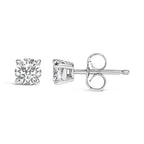 14K White Gold 1/2 Cttw Lab Grown Diamond Solitaire Stud Earrings