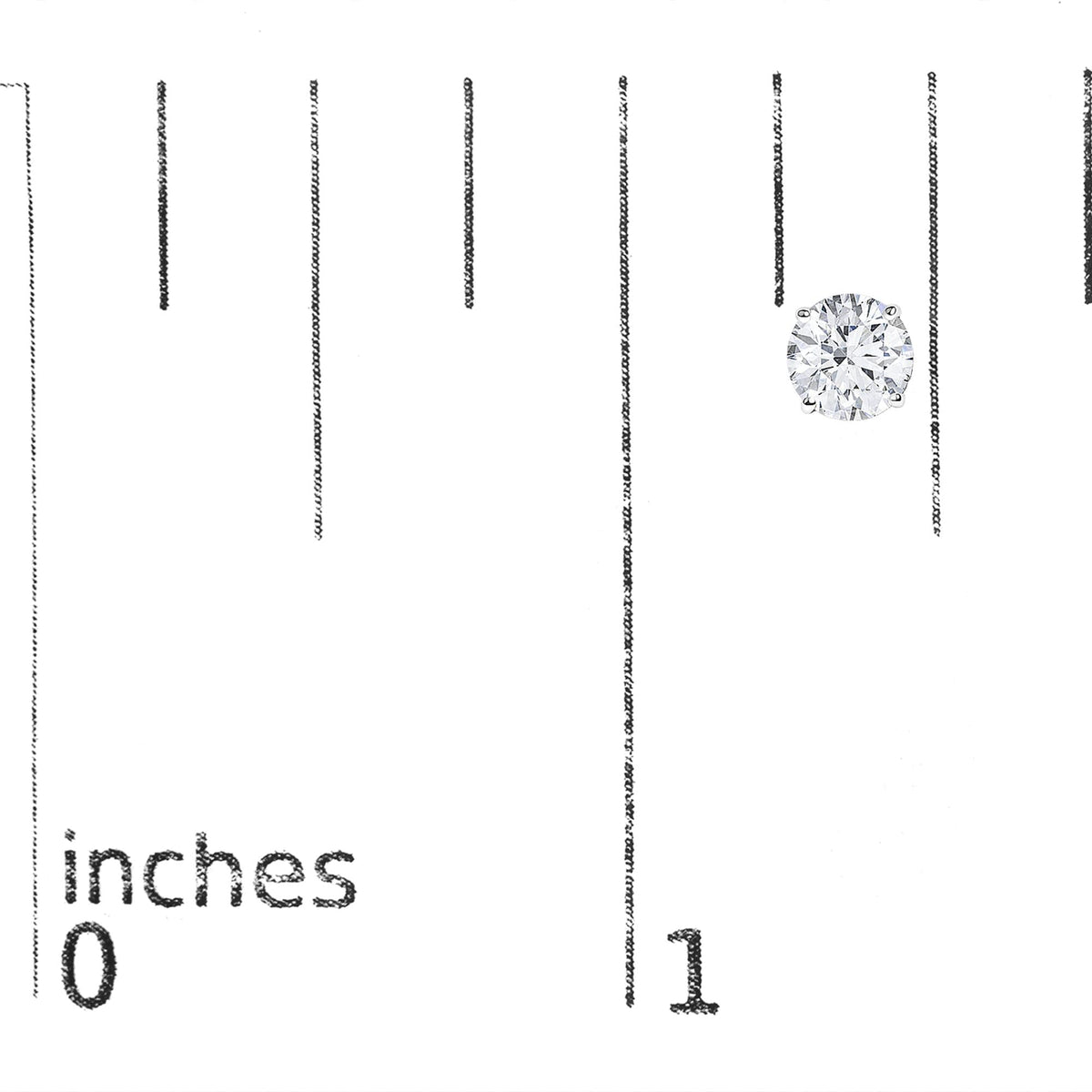 14K Gold Round Lab Grown Diamond Solitaire Stud Earrings with Push Backs