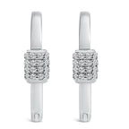 10K White Gold 3/8 Cttw Lab Grown Diamond Heart Shaped Huggie Hoop Earrings
