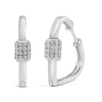 10K White Gold 3/8 Cttw Lab Grown Diamond Heart Shaped Huggie Hoop Earrings