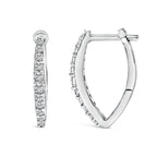 10K White Gold 1/4 Cttw Lab Grown Diamond Heart Shaped Huggy Hoop Earrings