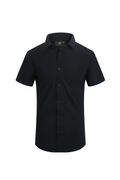 Barocco Core Stretch Men's Short Sleeve Shirt - Black