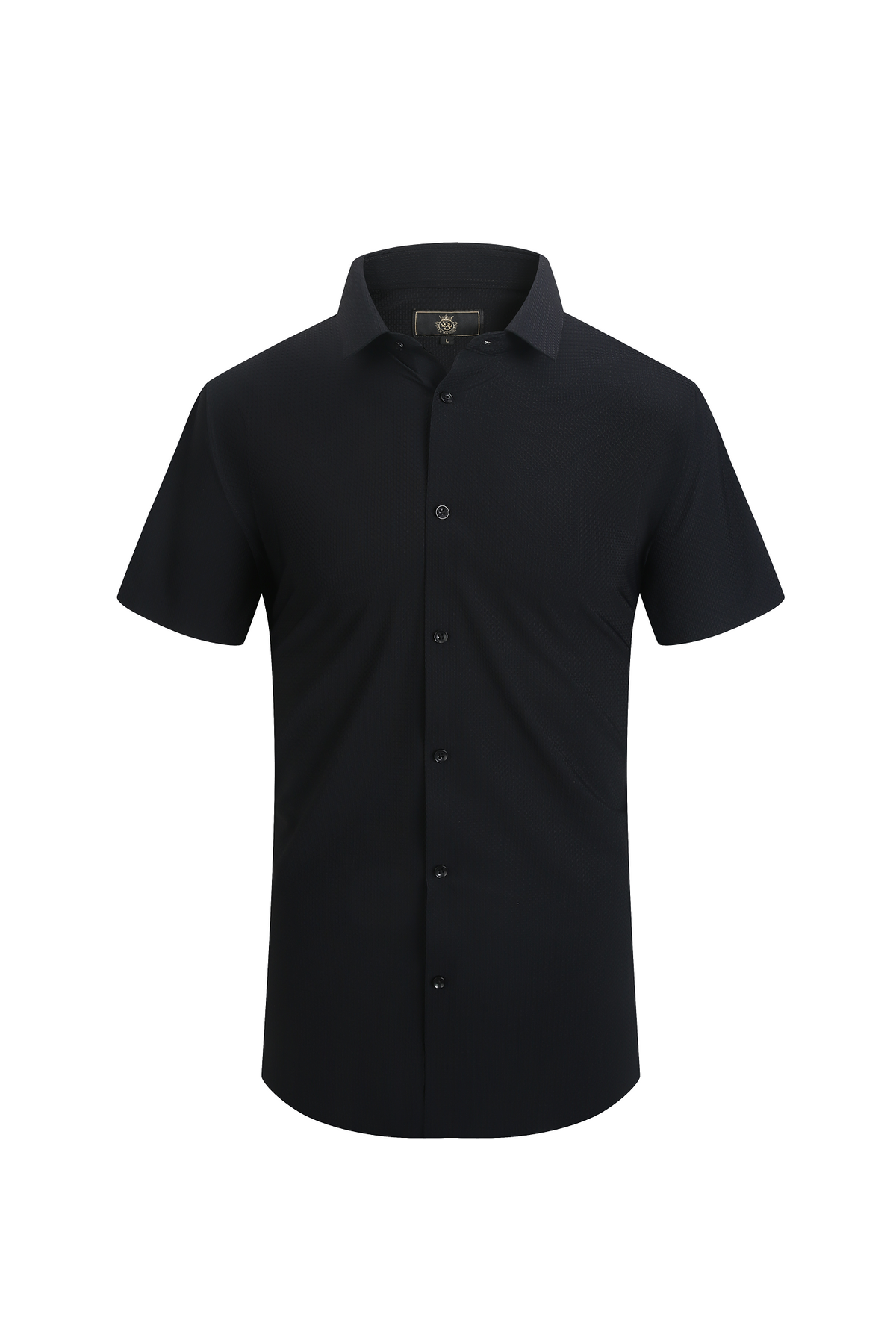 Barocco Core Stretch Men's Short Sleeve Shirt - Black