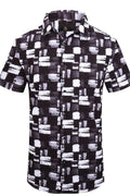 Abstract Mono Grid SS Shirt WHITE/BLACK