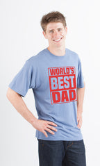 World's Best Dad Men's Bamboo Viscose/Organic Cotton Short Sleeve Graphic T-Shirt