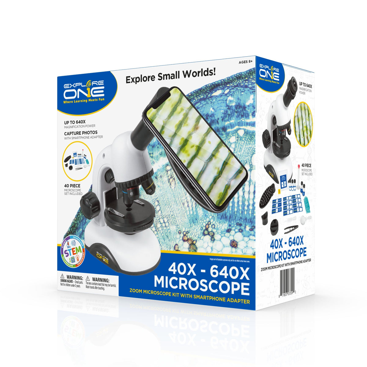 40x-640x Zoom Microscope Kit with Smartphone Adapter