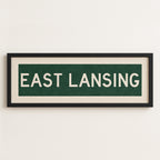 Framed East Lansing Green Bus Scroll