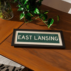 Framed East Lansing Green Bus Scroll