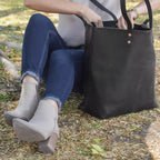 Eden OVERSIZED Leather Tote Bag - Zippered