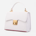 The Ege White Leather Handbag