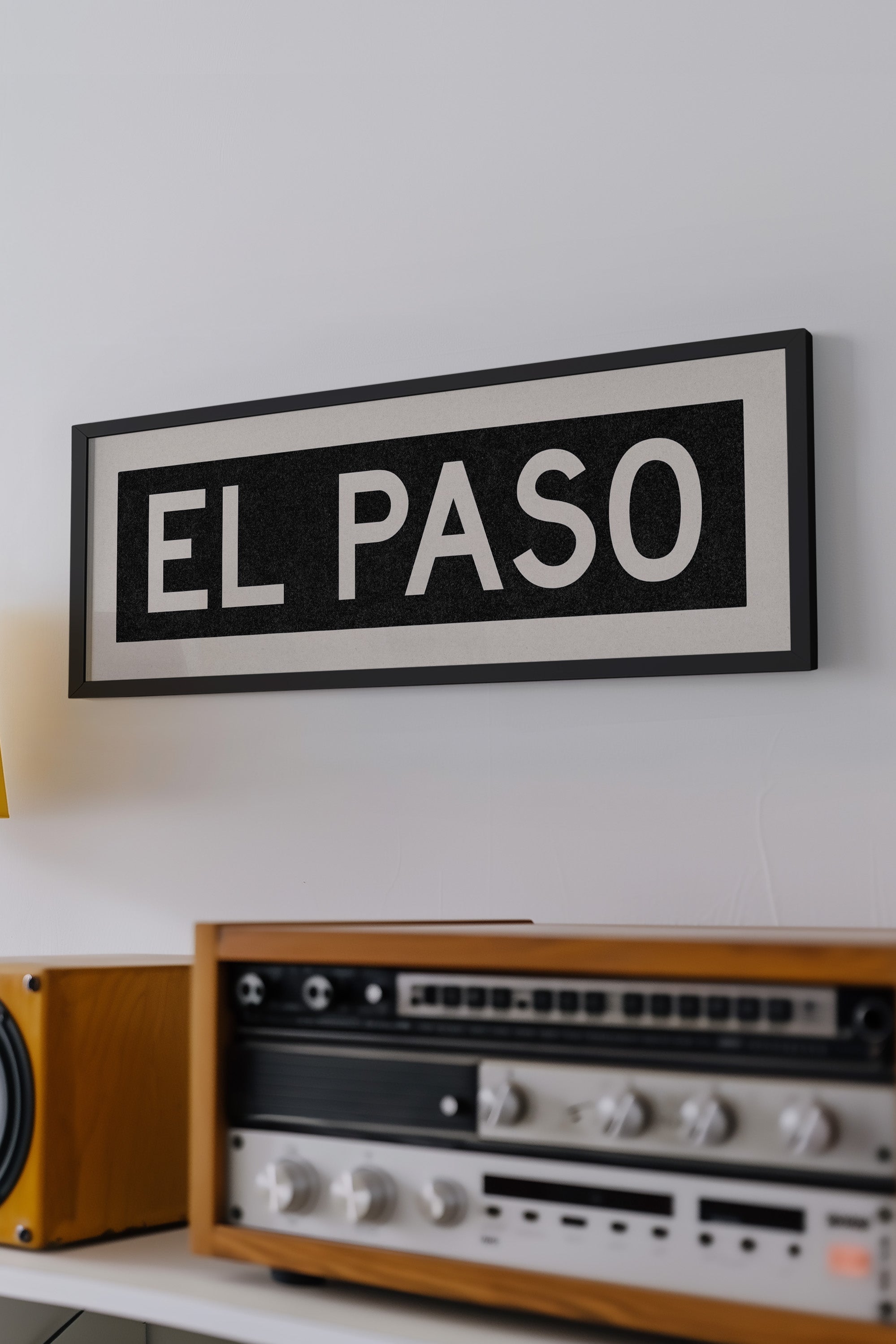 Framed El Paso Bus Scroll Sign