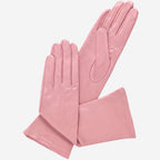 Elena (pink) - Italian silk lined 6-button length leather opera gloves