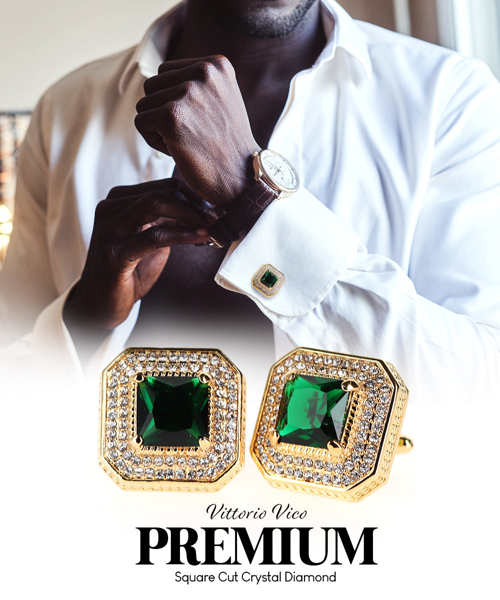 Large Square Crystal Diamond Cufflinks CL71XX