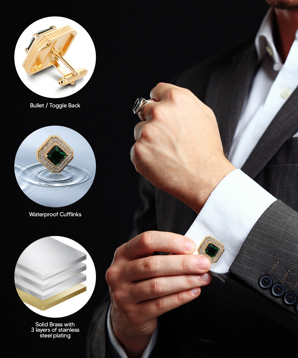 Large Square Crystal Diamond Cufflinks CL71XX