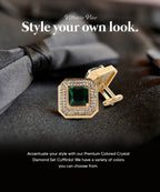 Large Square Crystal Diamond Cufflinks CL71XX