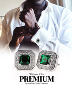Large Square Crystal Diamond Cufflinks CL71XX