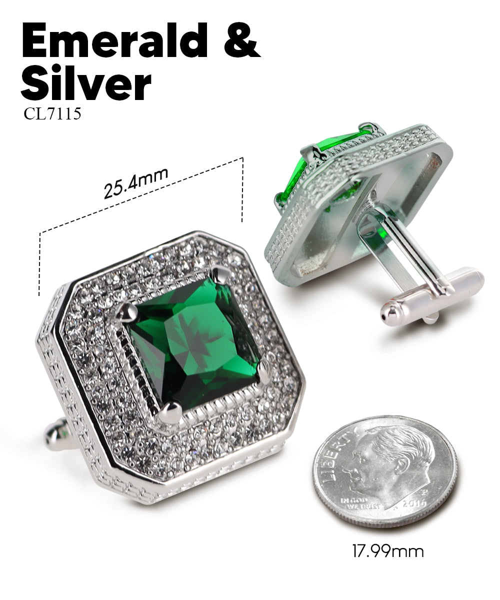 Large Square Crystal Diamond Cufflinks CL71XX