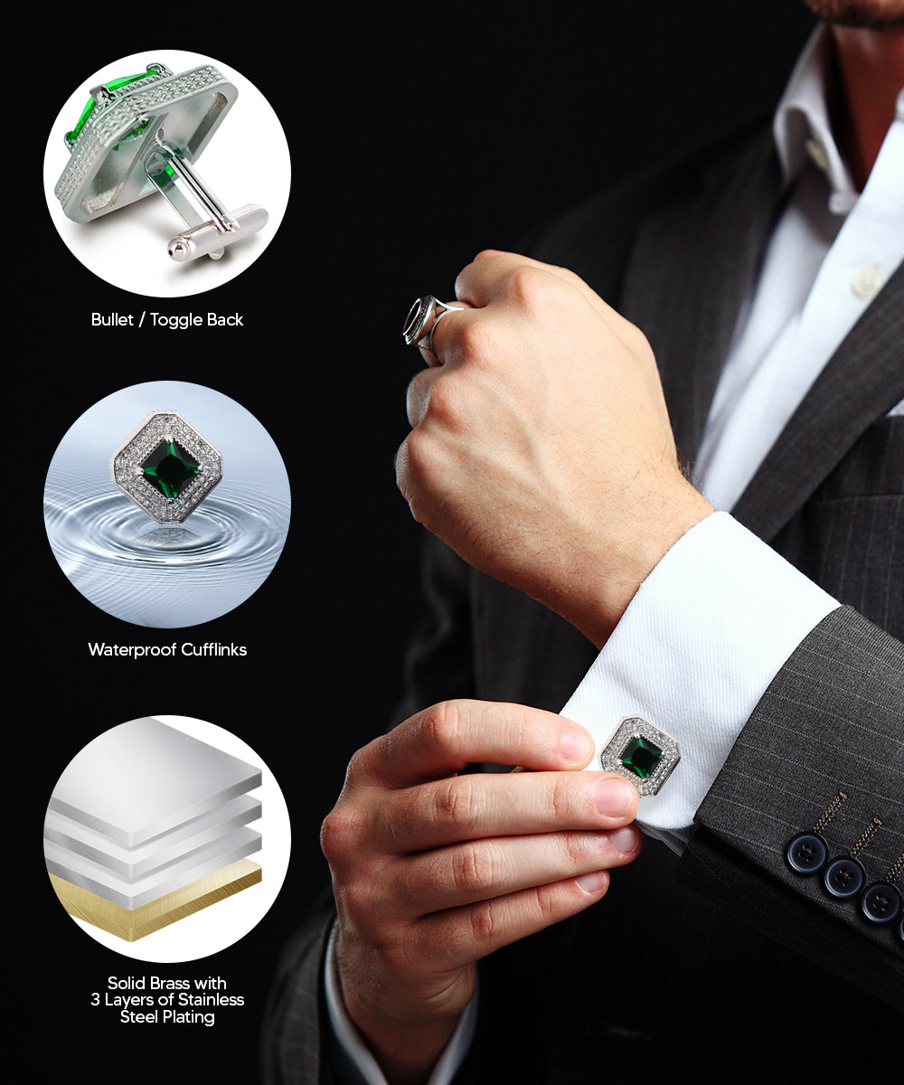 Large Square Crystal Diamond Cufflinks CL71XX