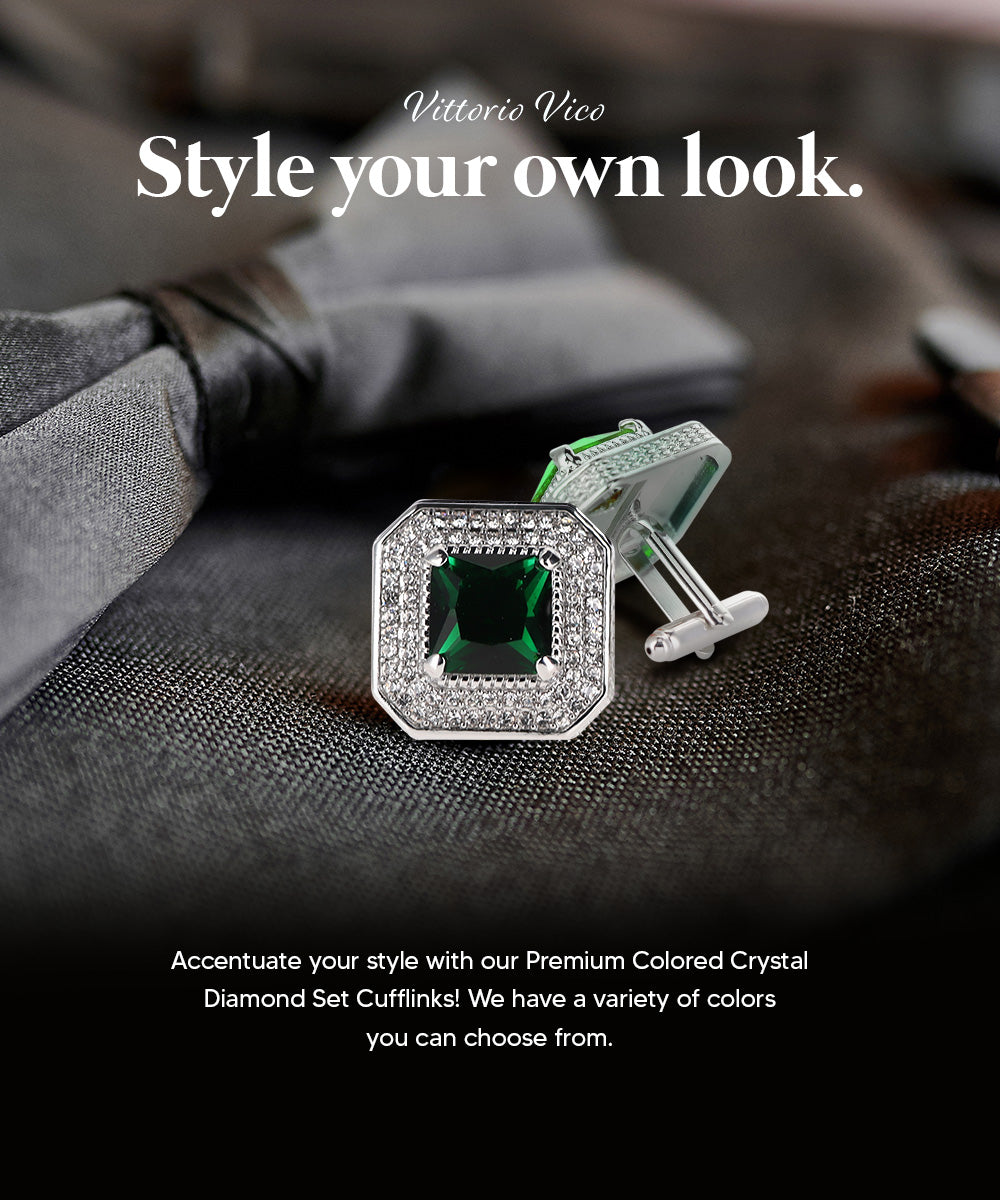 Large Square Crystal Diamond Cufflinks CL71XX