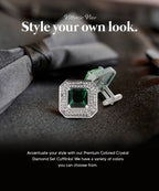 Large Square Crystal Diamond Cufflinks CL71XX