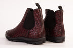 The Luxpre Burgundy Leather Handwoven Casual Chelsea Men Boot Final Sale!