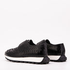 The Obsidian Black Python Leather Men Sneaker