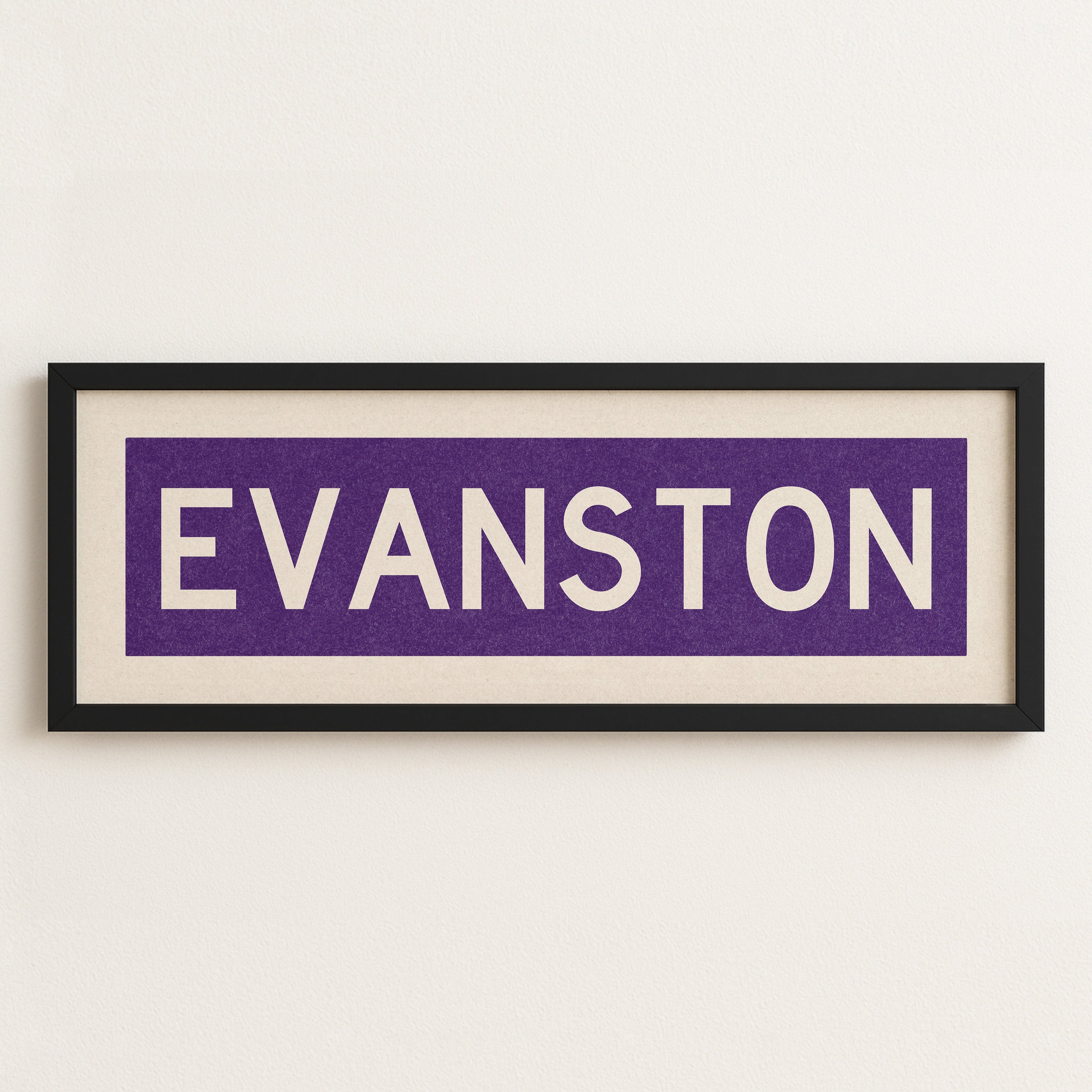 Framed Evanston Purple Bus Scroll