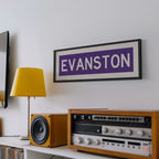 Framed Evanston Purple Bus Scroll