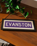 Framed Evanston Purple Bus Scroll