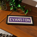 Framed Evanston Purple Bus Scroll