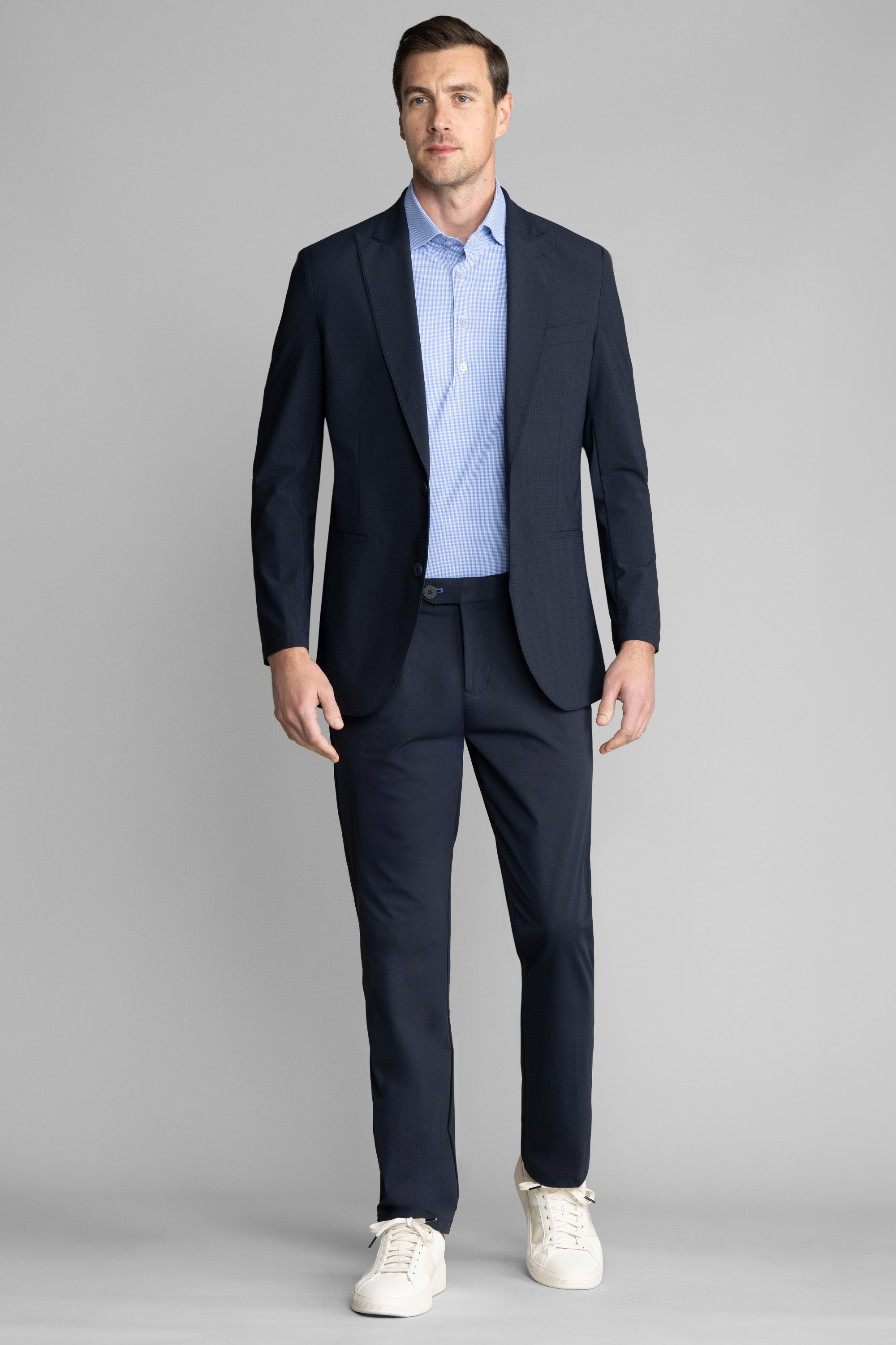 Event Polo Windowpane // Blue Puppytooth