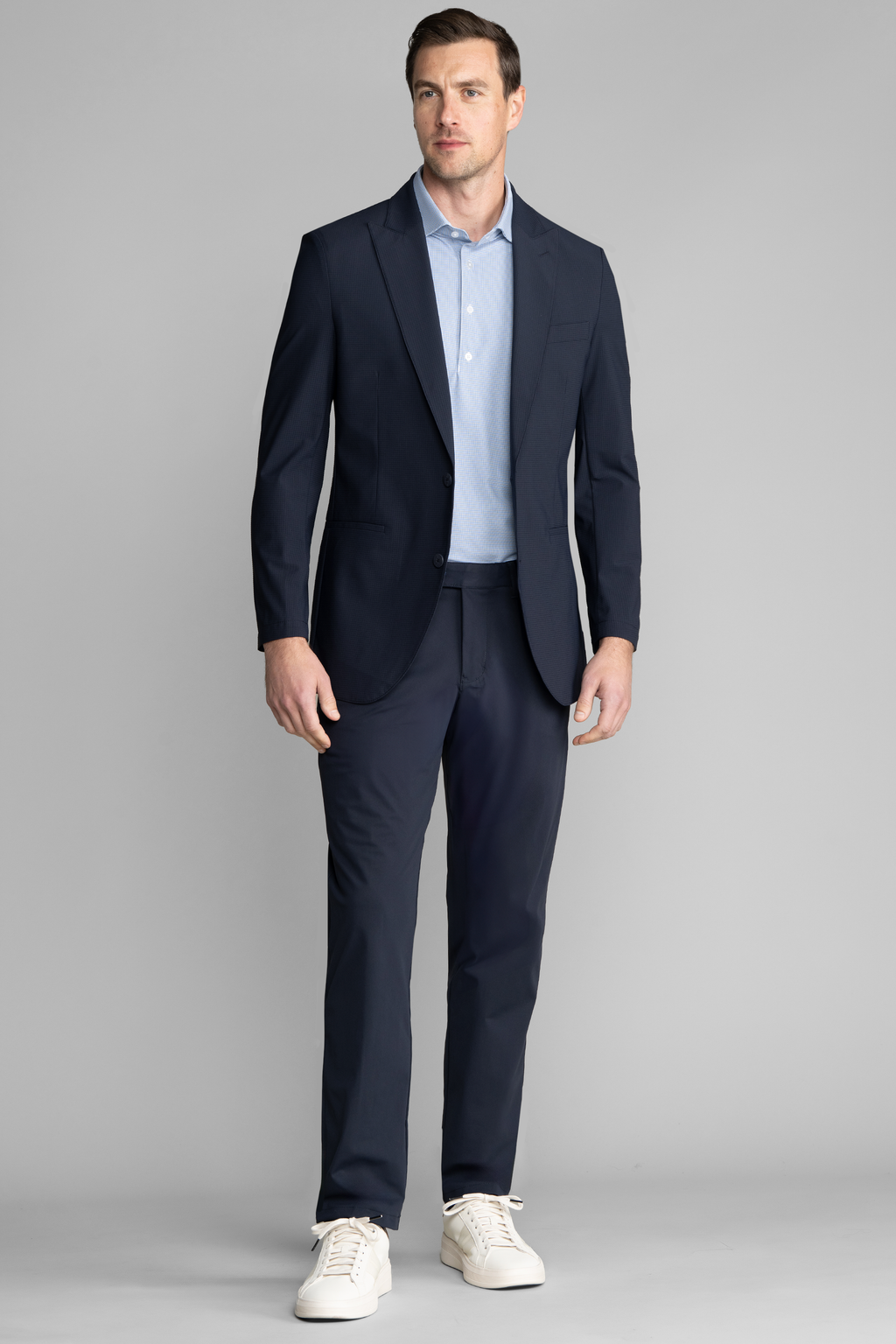 Event Polo Windowpane // Blue Grey