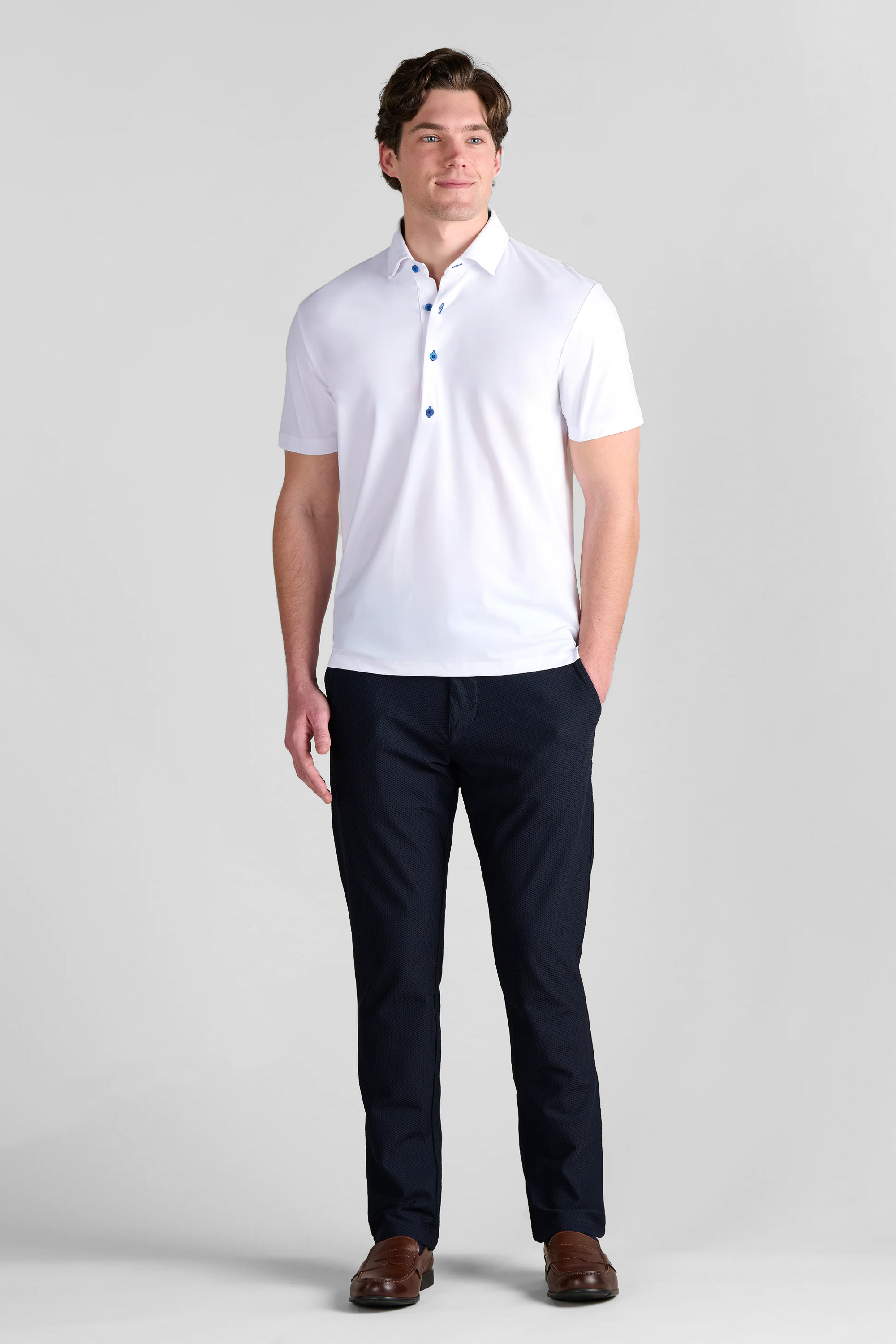 Event Polo Contrast // White Blue