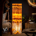 Exotic Dragon Eye Golden Cloud (Onyx Floor Lamp) - Medium - 51.25"H x 12"W - Square - #1