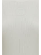 Short-Sleeve Cotton Sweater Off White